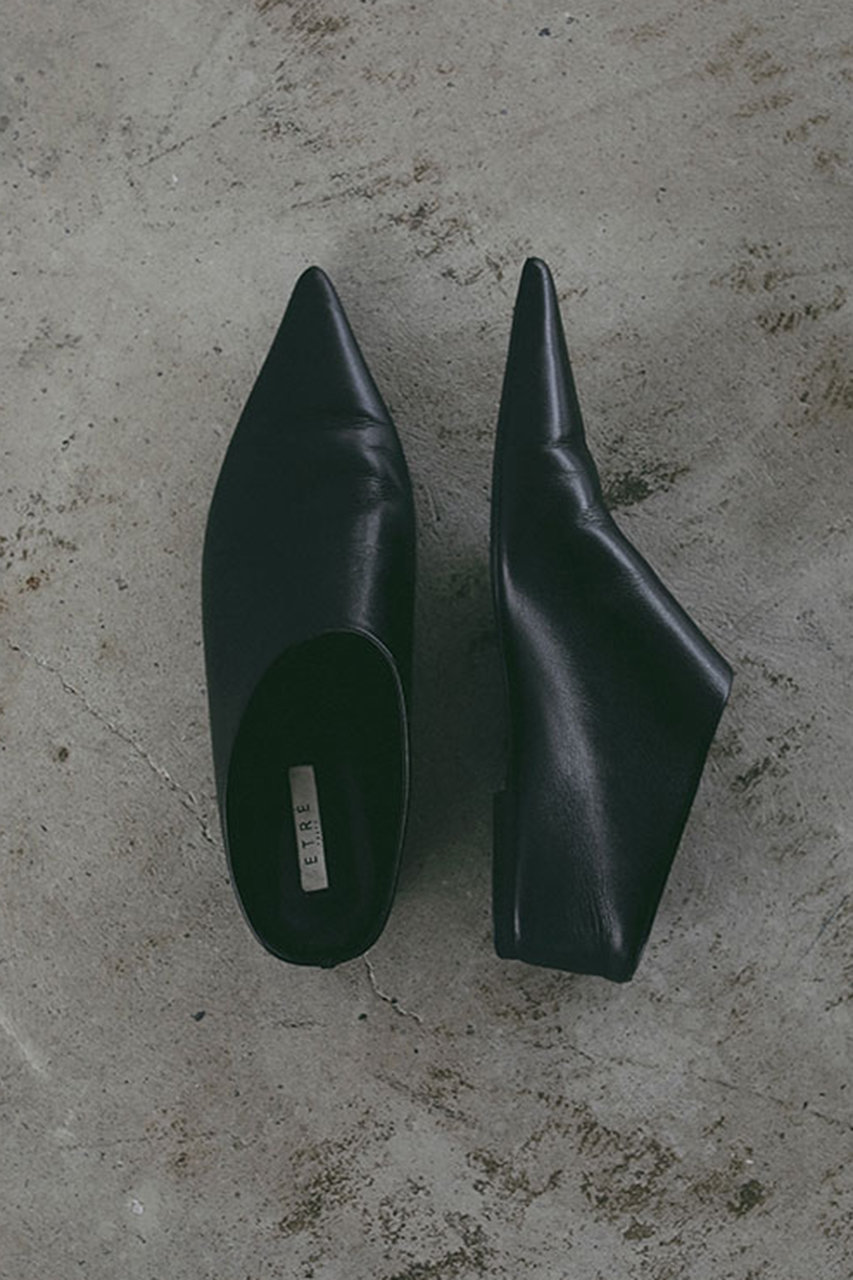 ポインテッドインヒールレザーミュール