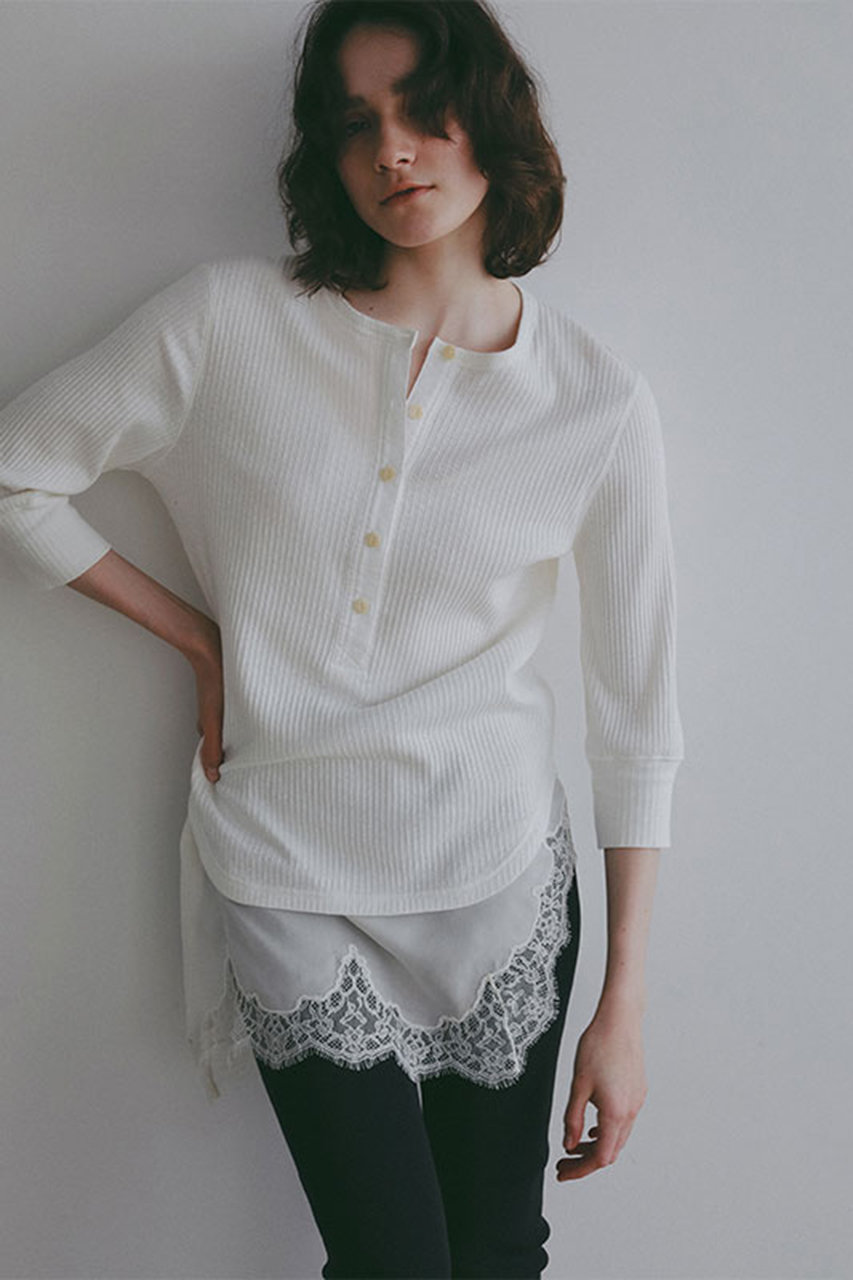 3/4スリーブヘンリーネックプルオーバー