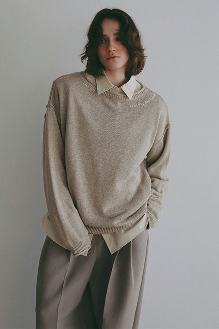 エンブロイダリーローゲージニットプルオーバー