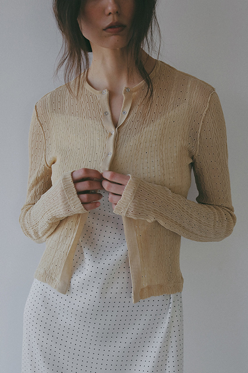 エトレトウキョウ/ETRE TOKYOの【4/16 19:00販売開始】【予約販売】パターンスティッチシアーニットカーディガン(ベージュ/1226404029-0)