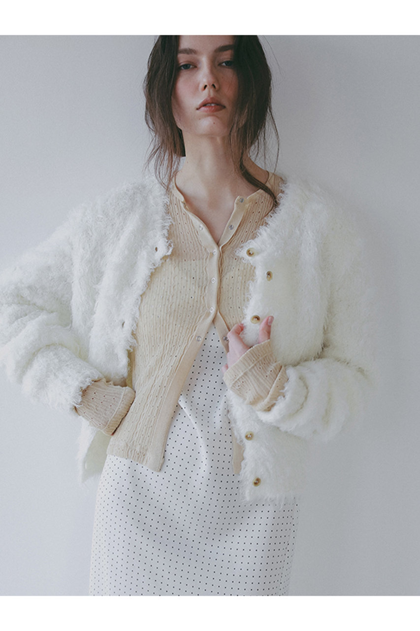 エトレトウキョウ/ETRE TOKYOの【4/16 19:00販売開始】【予約販売】フェザーヤーンニットカーディガン(ホワイト/1226504064-0)