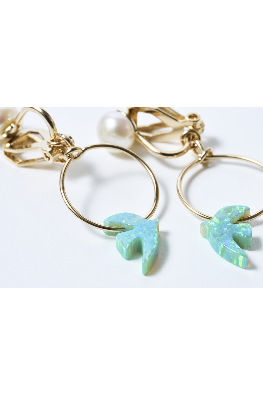 セシルエジャンヌ　幸運のアミュレット ラ・コロンブ ピアス　ブルー　★美品 CECILE ET JEANNE(セシル・エ・ジャンヌ)｜幸運のアミュレット