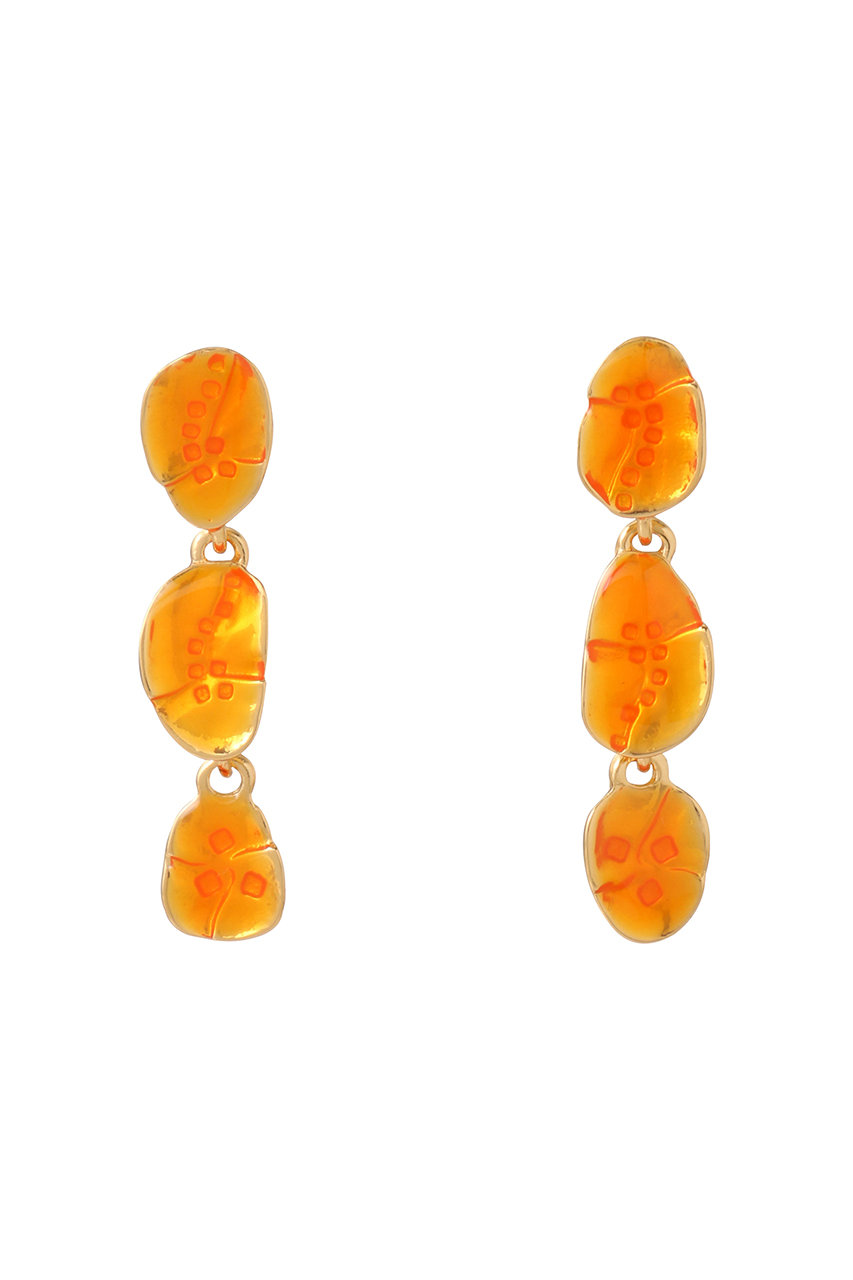 CECILE ET JEANNE エマイユ オレンジ 3連ドロップピアス (オレンジ, F) セシル・エ・ジャンヌ ELLE SHOP CECILE ET JEANNE エマイユ オレンジ 3連ドロップピアス (オレンジ, F) セシル・エ・ジャンヌ ELLE SHOP