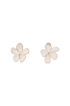 セシル・エ・ジャンヌ/CECILE ET JEANNEのエマイユ ホワイトフルールイヤリング(150100/150102)