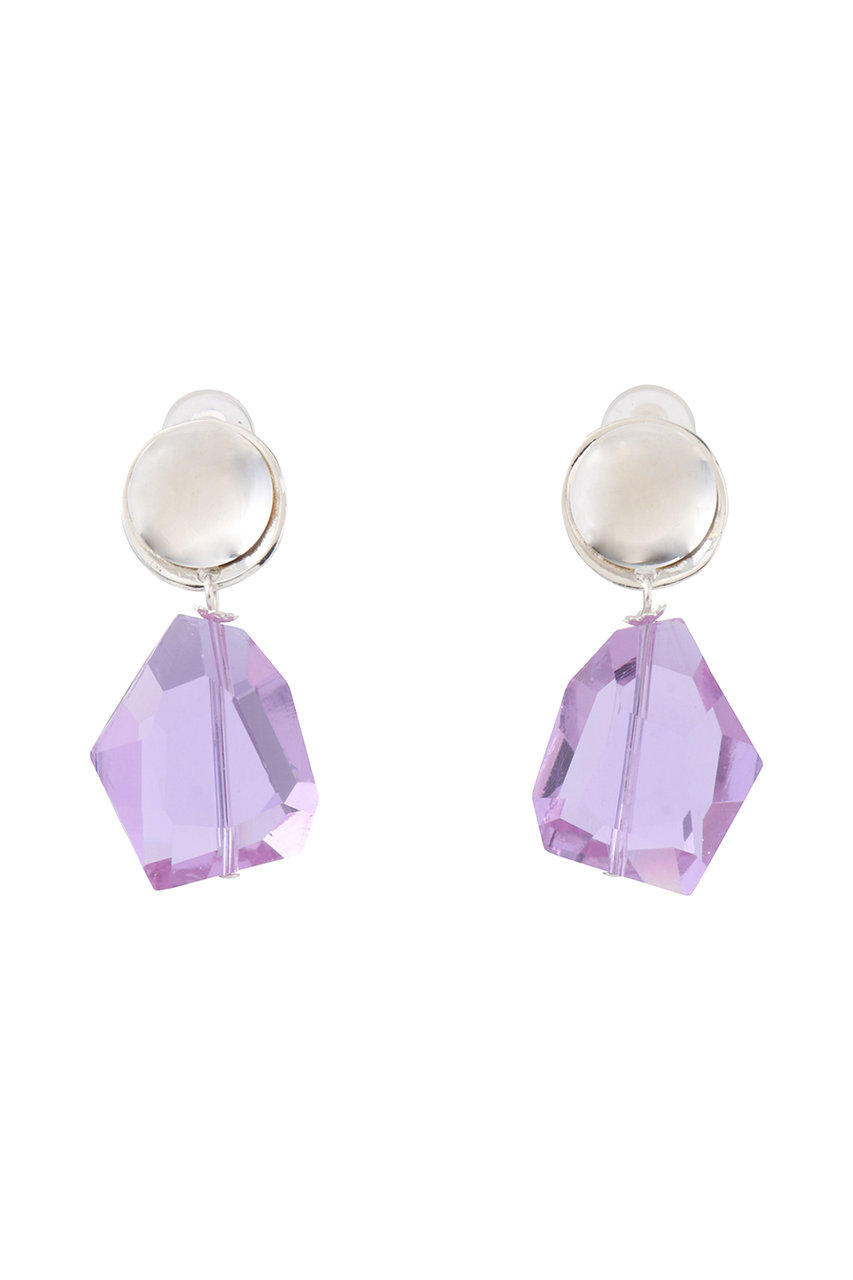 CECILE ET JEANNE ルミエール クリスタルカットイヤリング (クリア×バイオレット, F) セシル・エ・ジャンヌ ELLE SHOP CECILE ET JEANNE ルミエール クリスタルカットイヤリング (クリア×バイオレット, F) セシル・エ・ジャンヌ ELLE SHOP
