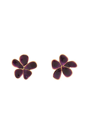 セシル・エ・ジャンヌ/CECILE ET JEANNEのエマイユ バイオレット フルールピアス(150100/150101)