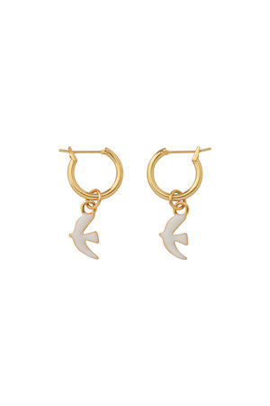 セシル・エ・ジャンヌ/CECILE ET JEANNEのエマイユ ホワイト ラ・コロンブ フープピアス(150100/150101)