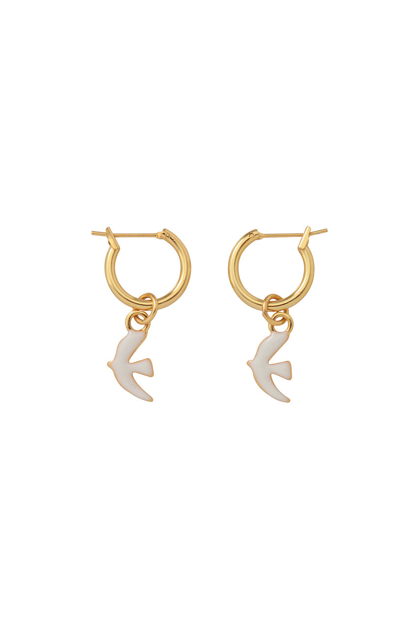 セシル・エ・ジャンヌ/CECILE ET JEANNEのエマイユ ホワイト ラ・コロンブ フープピアス(ホワイト/DYB10-DORE BLANC)