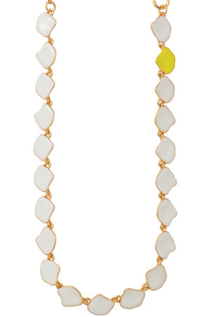 セシル・エ・ジャンヌ/CECILE ET JEANNEのエマイユ ホワイト×イエロー プレートネックレス(150200/150201)