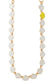 エマイユ ホワイト×イエロー プレートネックレス