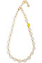 エマイユ ホワイト×イエロー プレートネックレス セシル・エ・ジャンヌ/CECILE ET JEANNE