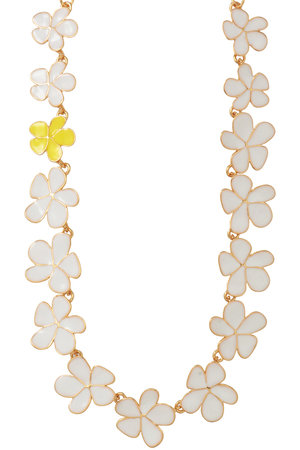 セシル・エ・ジャンヌ/CECILE ET JEANNEのエマイユ ホワイト×イエロー フルールネックレス(150200/150201)