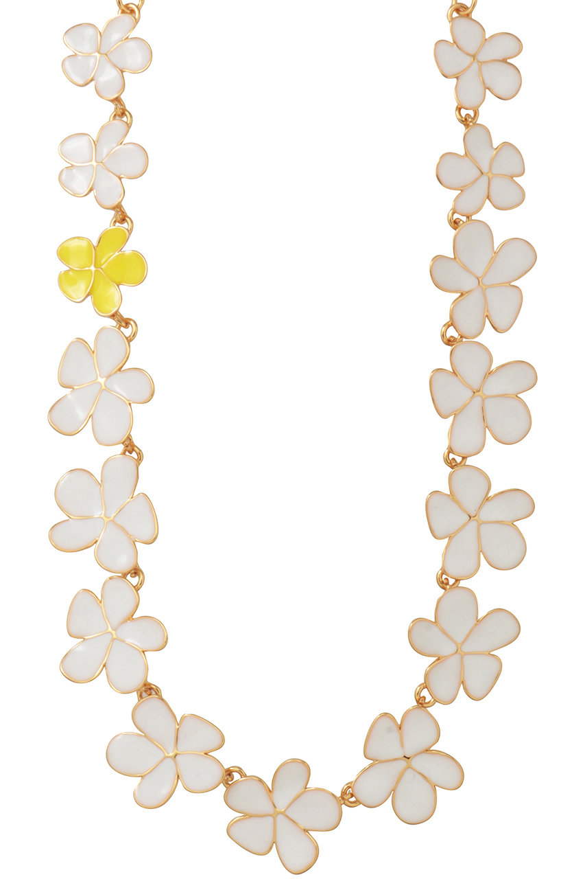 セシル・エ・ジャンヌ/CECILE ET JEANNEのエマイユ ホワイト×イエロー フルールネックレス(ホワイト×イエロー/DLISE-DORE BLANC JAUNE)