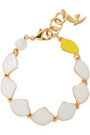 セシル・エ・ジャンヌ/CECILE ET JEANNEのエマイユ ホワイト×イエロー プレートブレスレット(150300/150302)