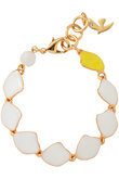 エマイユ ホワイト×イエロー プレートブレスレット