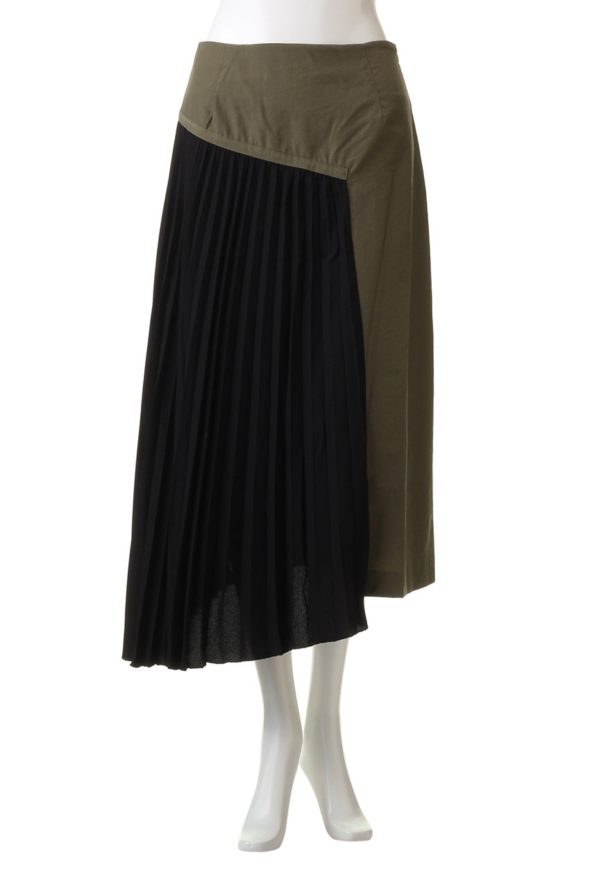 【新品タグ付き】アシンメトリーなワザありプリーツデザインスカートロングスカート