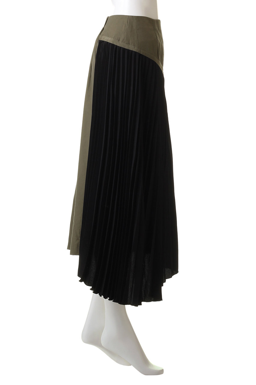 ph7+(ピアッカセッテ)｜アシンメトリープリーツスカート/カーキ の通販