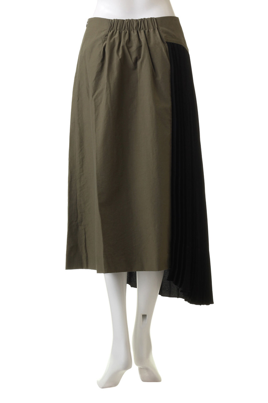 ph7+(ピアッカセッテ)｜アシンメトリープリーツスカート/カーキ の通販