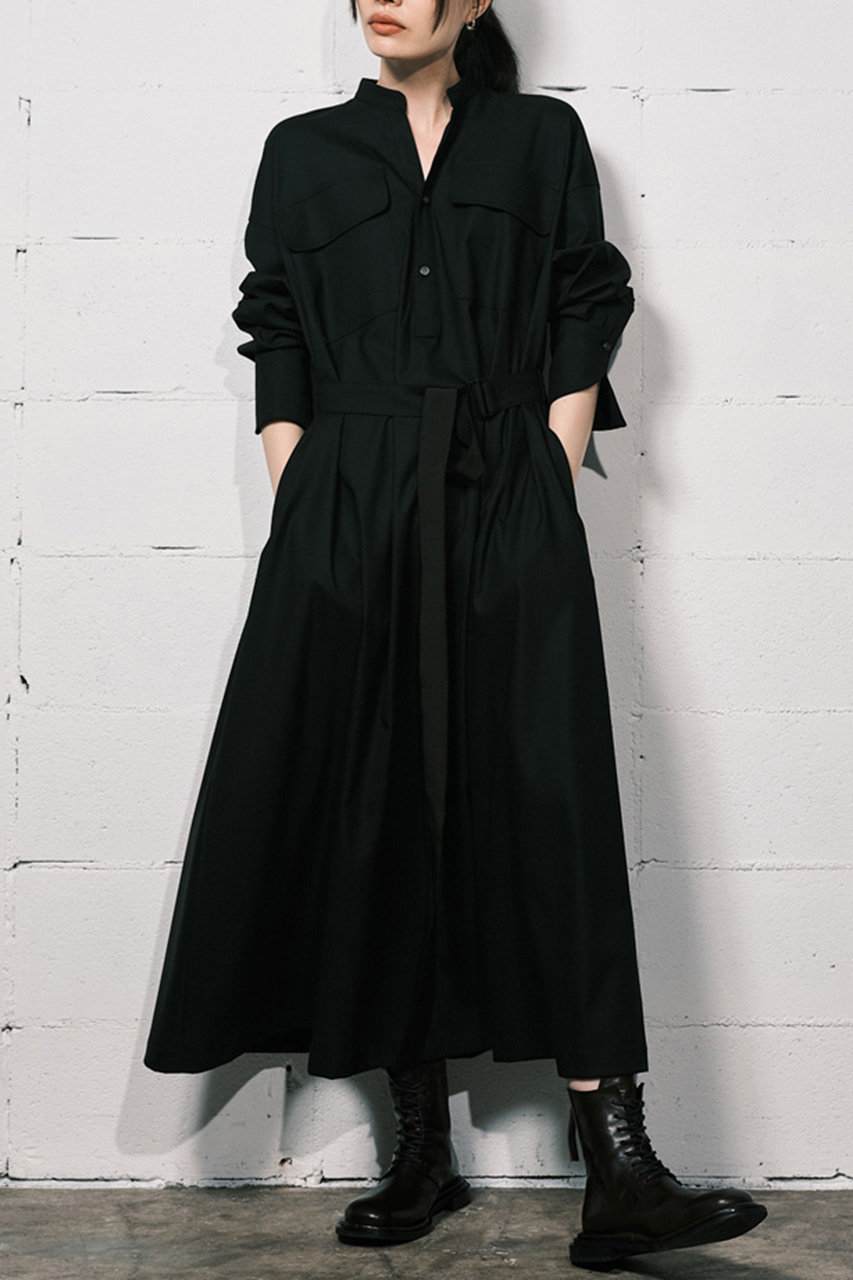 ph7+(ピアッカセッテ)｜キーネックビッグワンピース/ブラック の通販