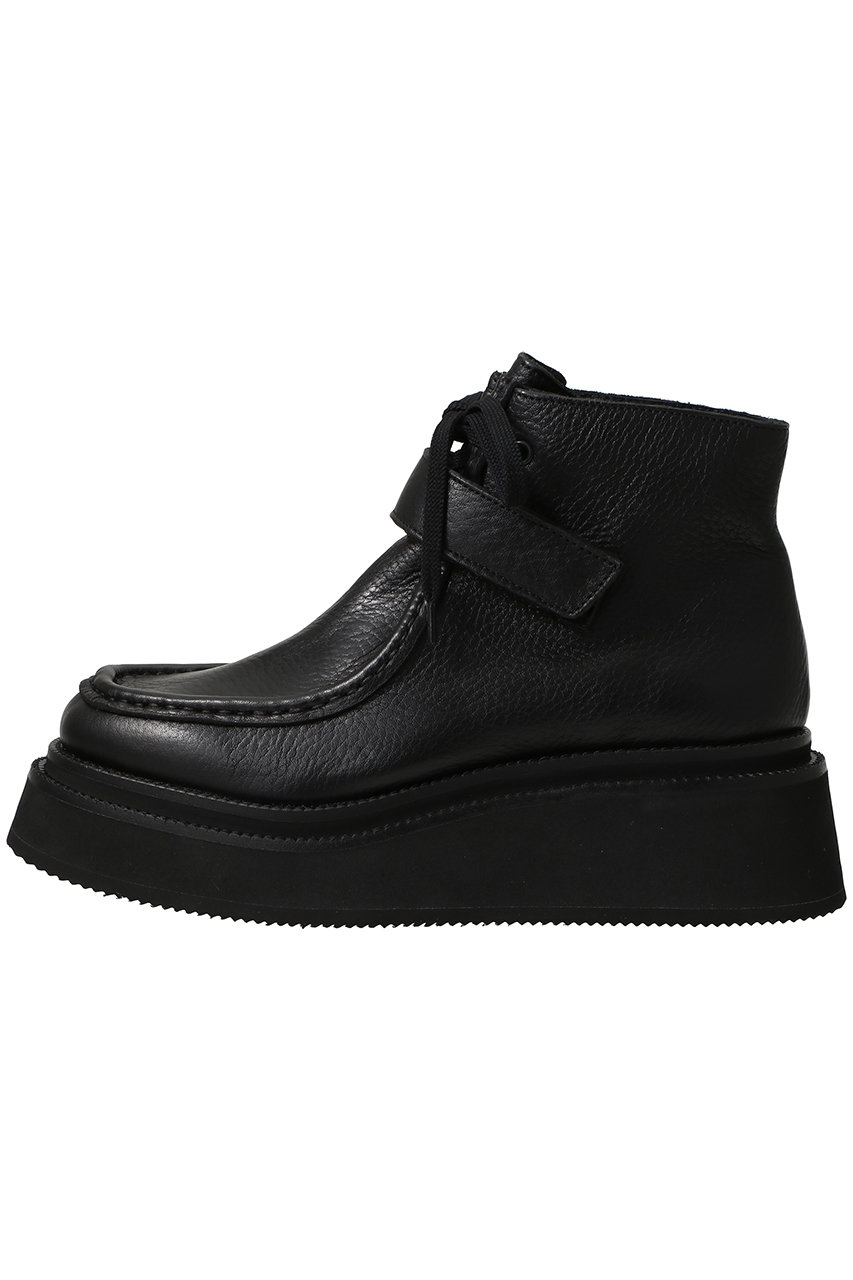 ph7+ 【UNISEX】モカシンベルクロレースアップアンクルブーツ (ブラック, 35(22.3cm)) ピアッカセッテ ELLE SHOP ph7+ 【UNISEX】モカシンベルクロレースアップアンクルブーツ (ブラック, 35(22.3cm)) ピアッカセッテ ELLE SHOP