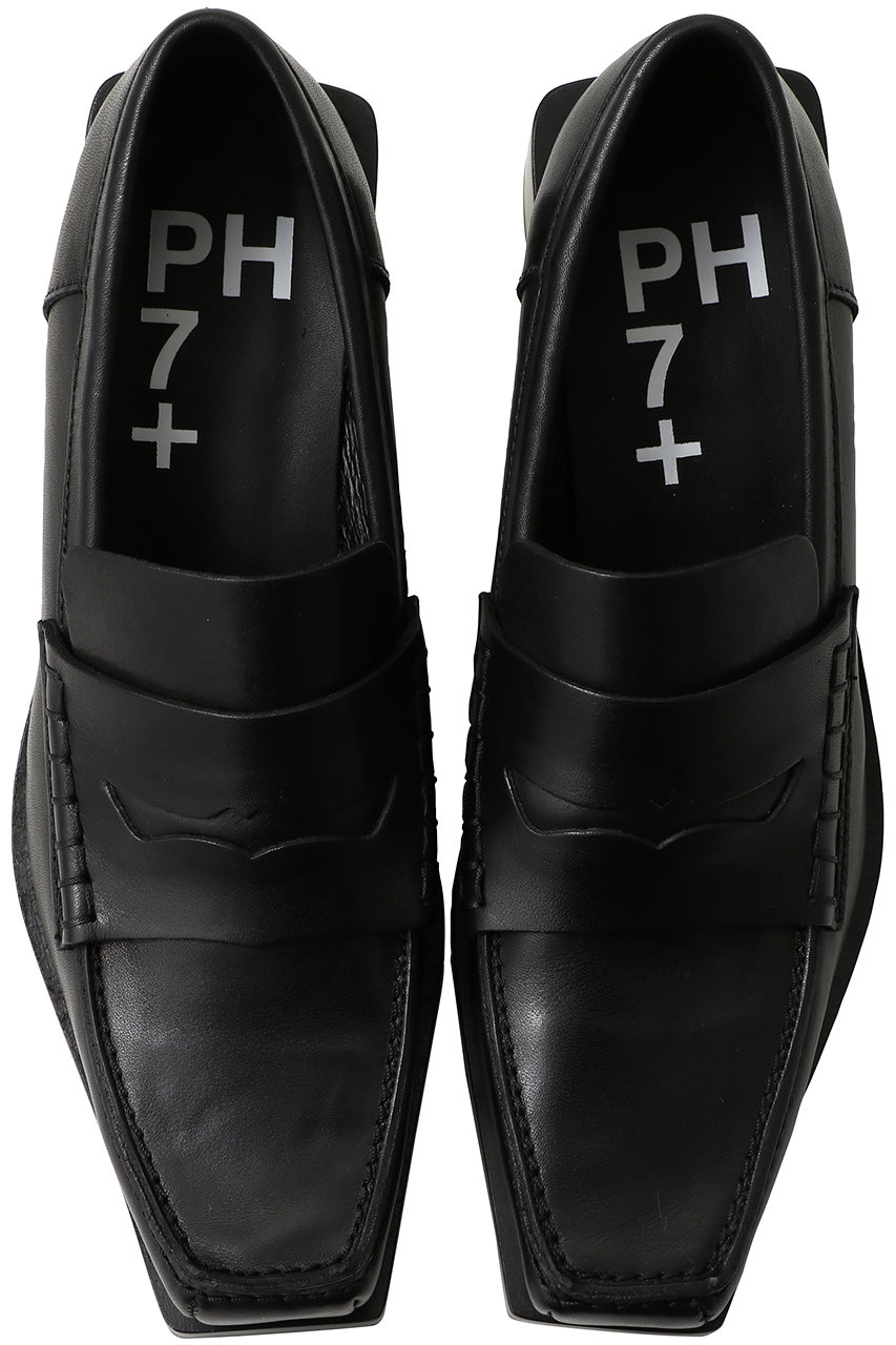 ph7+(ピアッカセッテ)｜ロングノーズスクエアトウローファー/ブラック