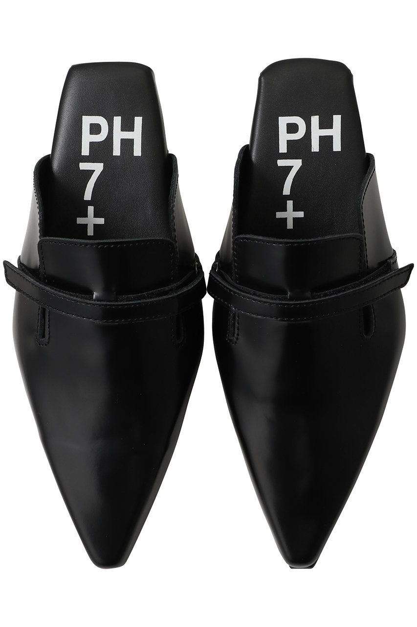 ピアッカセッテ/ph7+のポインテッドフラットミュール(ブラック/P2S0346)