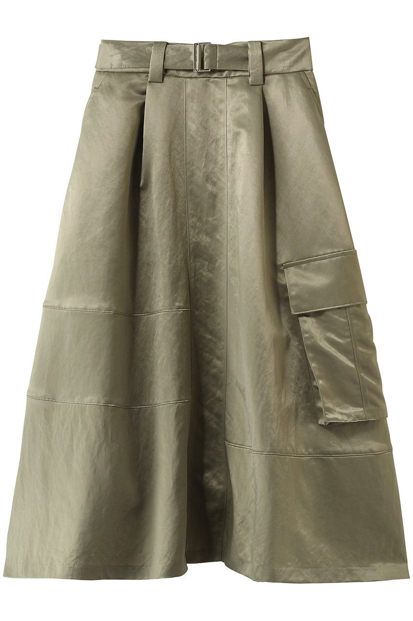 ピアッカセッテ/ph7+のベルト付きパネルスカート(カーキ/P4SSK06)