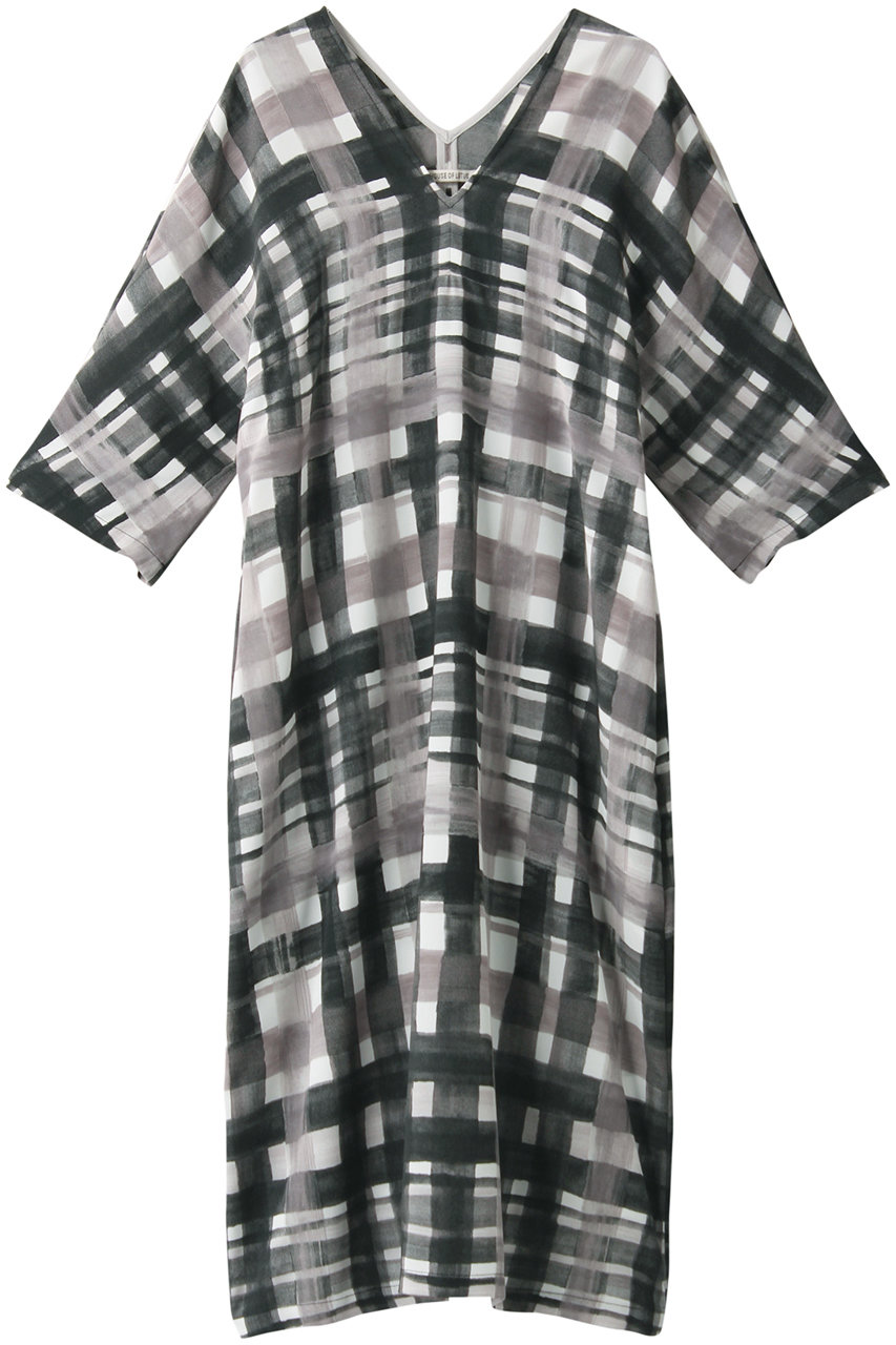 House Of Lotus カラフルチェックワンピース ブラック の通販 Elleshop エル ショップ