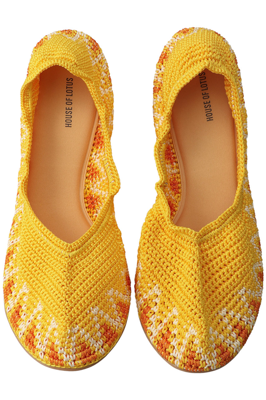 SALE 【50%OFF】 HOUSE OF LOTUS ハウス オブ ロータス かぎ針スリッポン イエロー