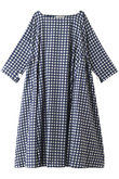 チェックスクエアギャザーワンピース