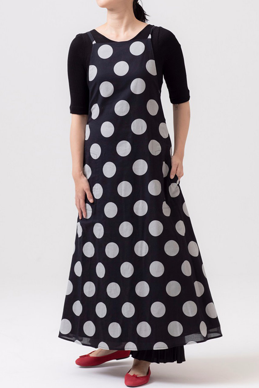 House Of Lotus ハウス オブ ロータス ビッグドットプリントキャミワンピース ブラック の通販 Elleshop エル ショップ