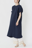 フレンチリネンボリュームスリーブドレス