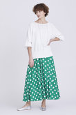 ドットプリントギャザースカート