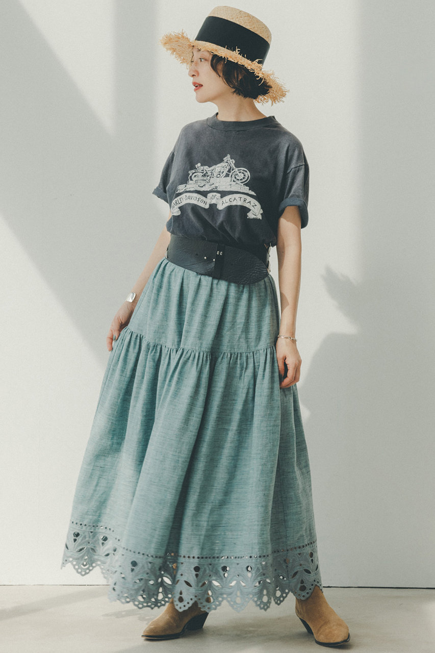 【高山都 Special Collaboration】スカラ刺繍ギャザーフレアスカート