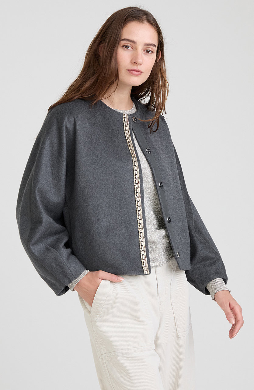 【新品未使用】ハウスオブロータス　ノーカラー　コットンジャケット 新品 HOUSE OF LOTUS｜ハウス オブ ロータス ノーカラージャケット