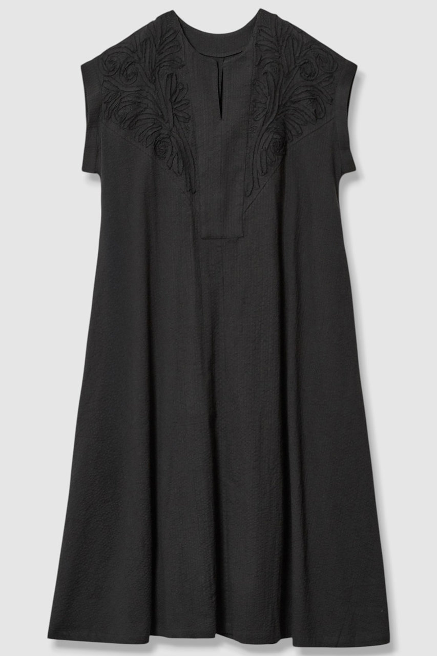 HOUSE OF LOTUS エンブロイダリーサッカーフレンチスリーブワンピース (ブラック, M) ハウス オブ ロータス ELLE SHOP HOUSE OF LOTUS エンブロイダリーサッカーフレンチスリーブワンピース (ブラック, M) ハウス オブ ロータス ELLE SHOP