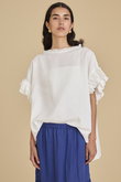 美品 HOUSE OF LOTUSハウスオブロータス☆リネンフリルブラウスM 白 リネンフリルブラウス ｜ハウス オブ ロータス＜HOUSE OF LOTUS