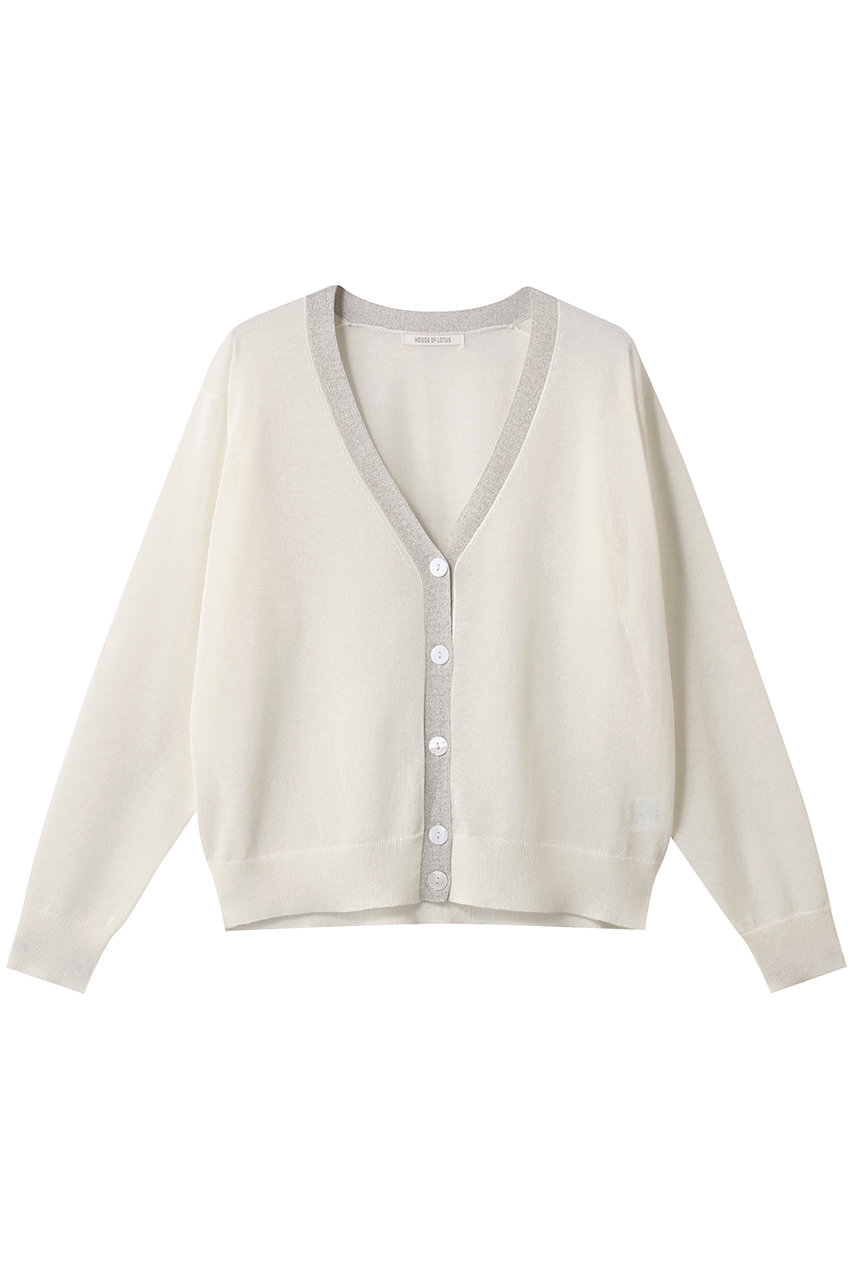HOUSE OF LOTUS シアーVネックカーディガン (オフホワイト, M) ハウス オブ ロータス ELLE SHOP HOUSE OF LOTUS シアーVネックカーディガン (オフホワイト, M) ハウス オブ ロータス ELLE SHOP