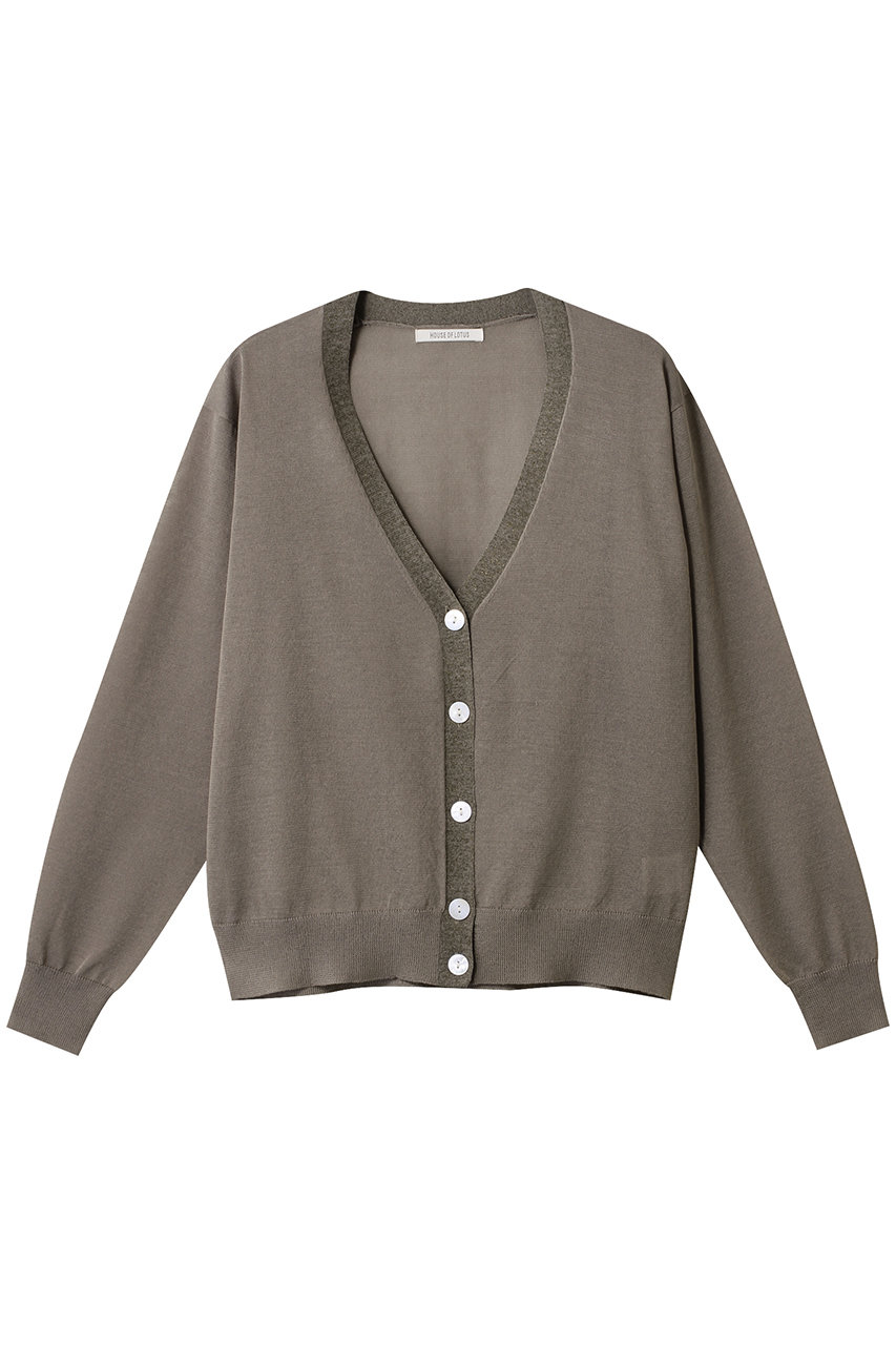 HOUSE OF LOTUS シアーVネックカーディガン (グレージュ, M) ハウス オブ ロータス ELLE SHOP HOUSE OF LOTUS シアーVネックカーディガン (グレージュ, M) ハウス オブ ロータス ELLE SHOP