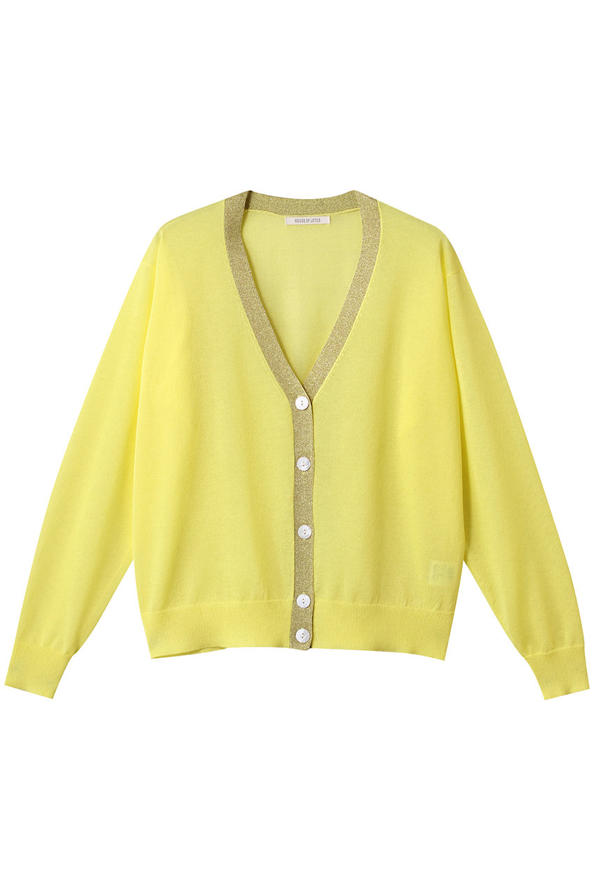 HOUSE OF LOTUS シアーVネックカーディガン (イエロー, M) ハウス オブ ロータス ELLE SHOP HOUSE OF LOTUS シアーVネックカーディガン (イエロー, M) ハウス オブ ロータス ELLE SHOP