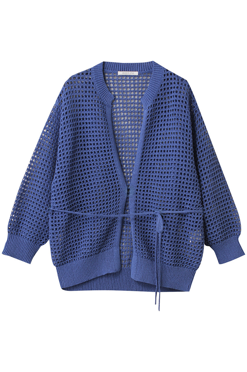 HOUSE OF LOTUS ペーパーポリエステルボタンレスカーディガン (ブルー, M) ハウス オブ ロータス ELLE SHOP HOUSE OF LOTUS ペーパーポリエステルボタンレスカーディガン (ブルー, M) ハウス オブ ロータス ELLE SHOP