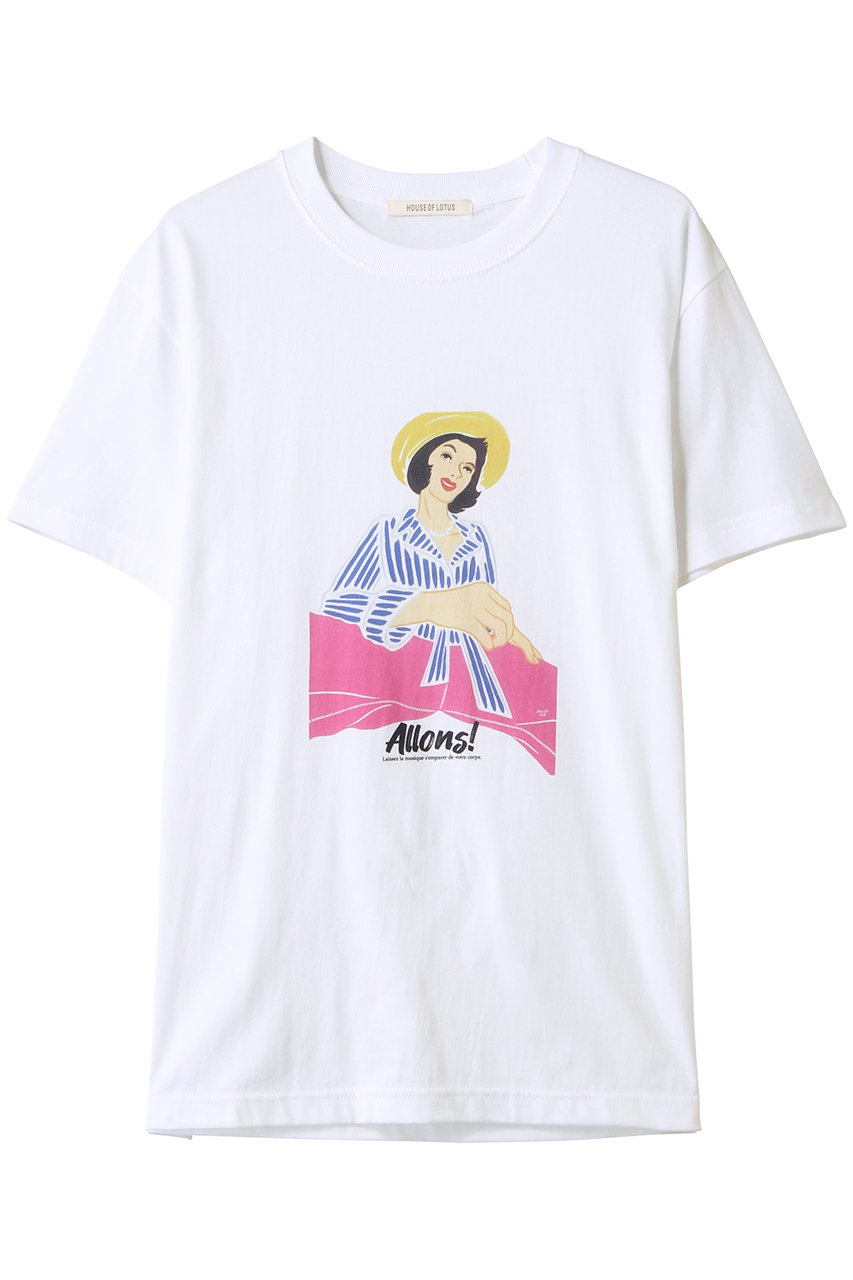 HOUSE OF LOTUS AZUSA IIDA コラボレーションTシャツ(ALLONS) (ホワイト, M) ハウス オブ ロータス ELLE SHOP HOUSE OF LOTUS AZUSA IIDA コラボレーションTシャツ(ALLONS) (ホワイト, M) ハウス オブ ロータス ELLE SHOP