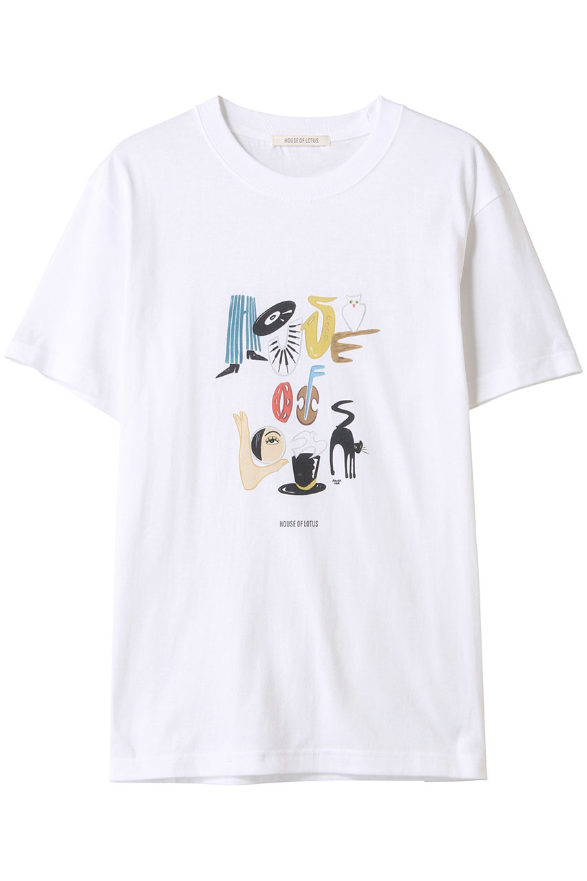 HOUSE OF LOTUS AZUSA IIDA コラボレーションTシャツ(HOUSE OF LOTUS) (ホワイト, M) ハウス オブ ロータス ELLE SHOP HOUSE OF LOTUS AZUSA IIDA コラボレーションTシャツ(HOUSE OF LOTUS) (ホワイト, M) ハウス オブ ロータス ELLE SHOP