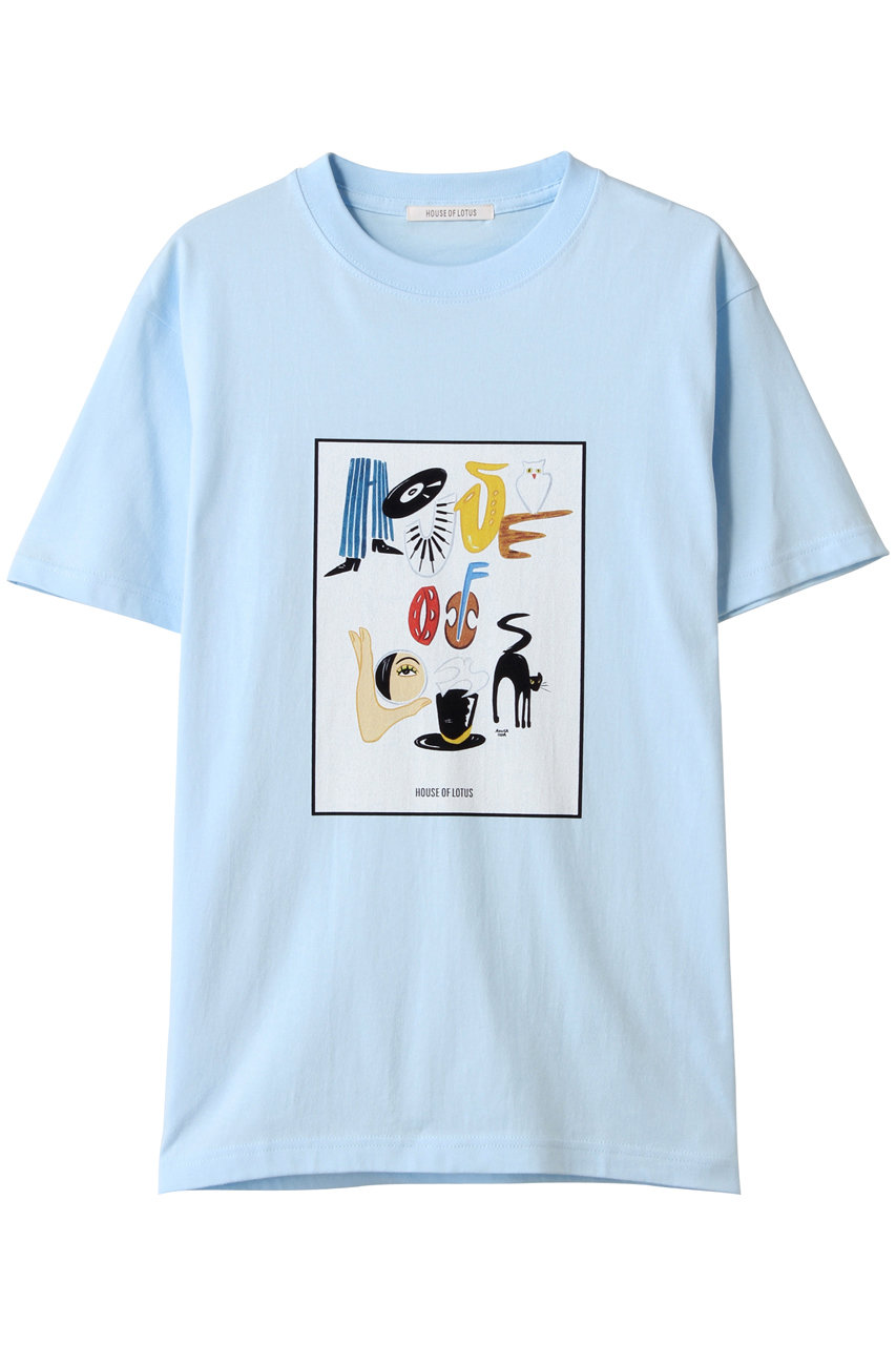 HOUSE OF LOTUS AZUSA IIDA コラボレーションTシャツ(HOUSE OF LOTUS) (ライトブルー, M) ハウス オブ ロータス ELLE SHOP HOUSE OF LOTUS AZUSA IIDA コラボレーションTシャツ(HOUSE OF LOTUS) (ライトブルー, M) ハウス オブ ロータス ELLE SHOP