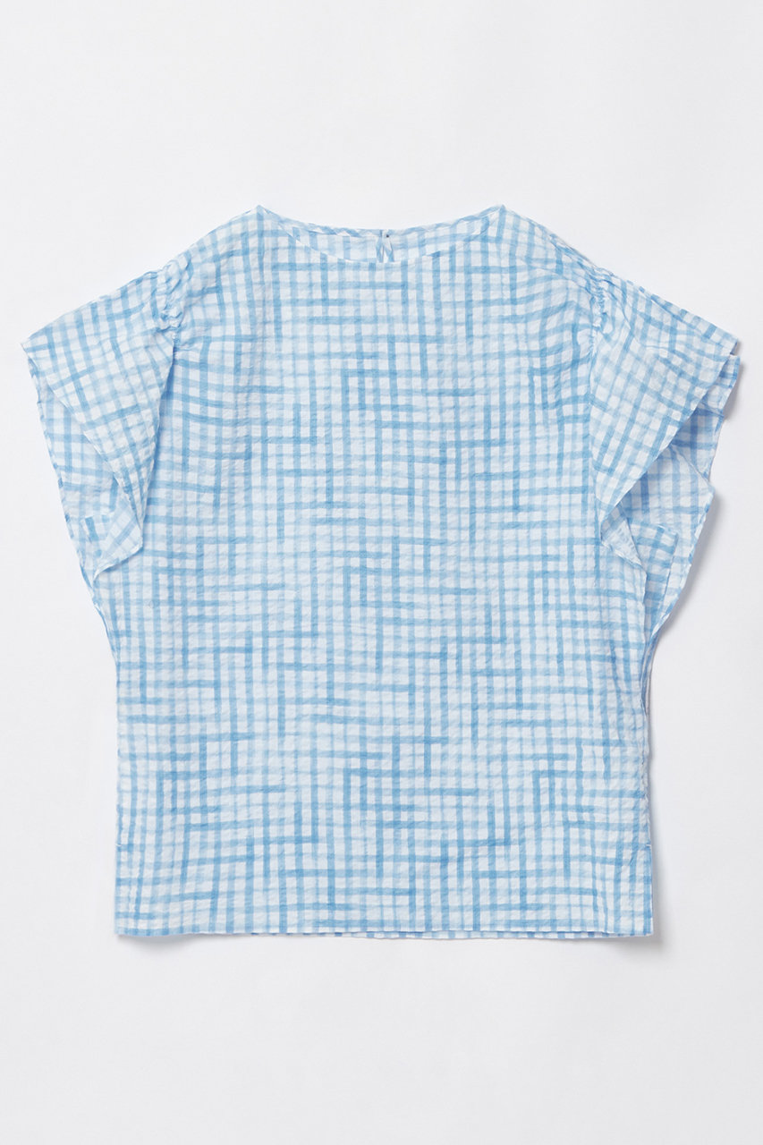 HOUSE OF LOTUS サッカーギンガムチェックブラウス (サックス, M) ハウス オブ ロータス ELLE SHOP HOUSE OF LOTUS サッカーギンガムチェックブラウス (サックス, M) ハウス オブ ロータス ELLE SHOP