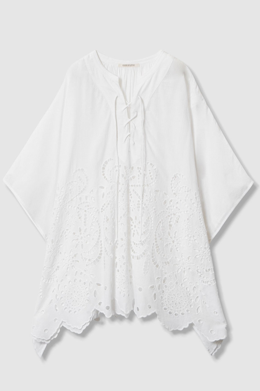 HOUSE OF LOTUS シフリー刺繍ポンチョブラウス (ホワイト, M) ハウス オブ ロータス ELLE SHOP HOUSE OF LOTUS シフリー刺繍ポンチョブラウス (ホワイト, M) ハウス オブ ロータス ELLE SHOP
