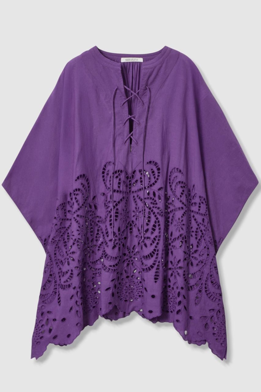 HOUSE OF LOTUS シフリー刺繍ポンチョブラウス (パープル, M) ハウス オブ ロータス ELLE SHOP HOUSE OF LOTUS シフリー刺繍ポンチョブラウス (パープル, M) ハウス オブ ロータス ELLE SHOP