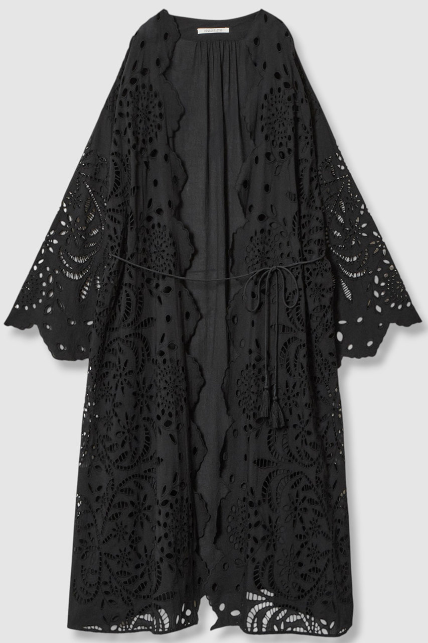 HOUSE OF LOTUS シフリー刺繍ロングガウン (ブラック, M) ハウス オブ ロータス ELLE SHOP HOUSE OF LOTUS シフリー刺繍ロングガウン (ブラック, M) ハウス オブ ロータス ELLE SHOP