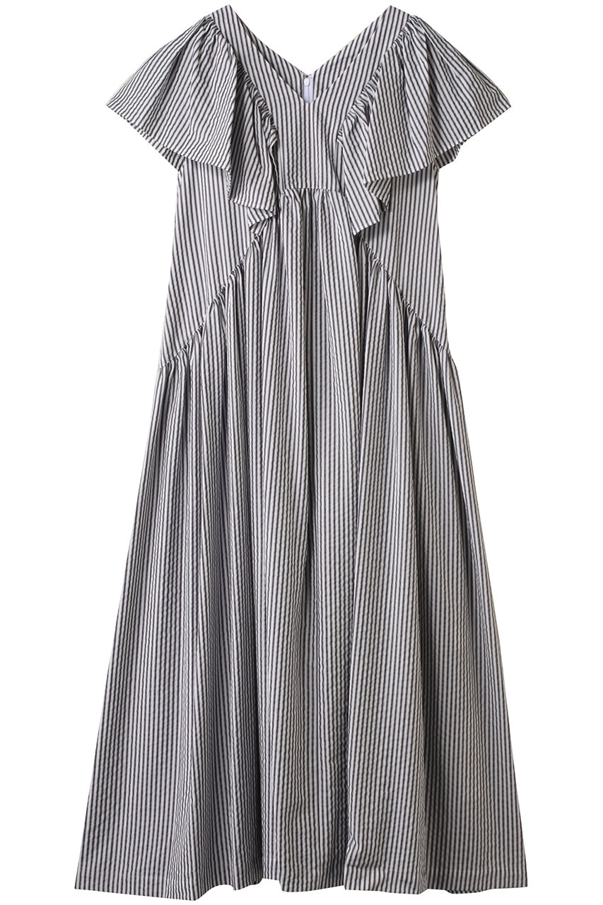 HOUSE OF LOTUS ストライプフリルスリーブワンピース (ネイビー, M) ハウス オブ ロータス ELLE SHOP HOUSE OF LOTUS ストライプフリルスリーブワンピース (ネイビー, M) ハウス オブ ロータス ELLE SHOP