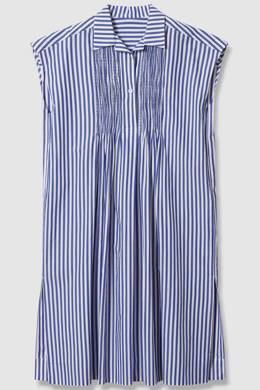 HOUSE OF LOTUS ストライプタックシャーリングワンピース (ブルー, M) ハウス オブ ロータス ELLE SHOP HOUSE OF LOTUS ストライプタックシャーリングワンピース (ブルー, M) ハウス オブ ロータス ELLE SHOP